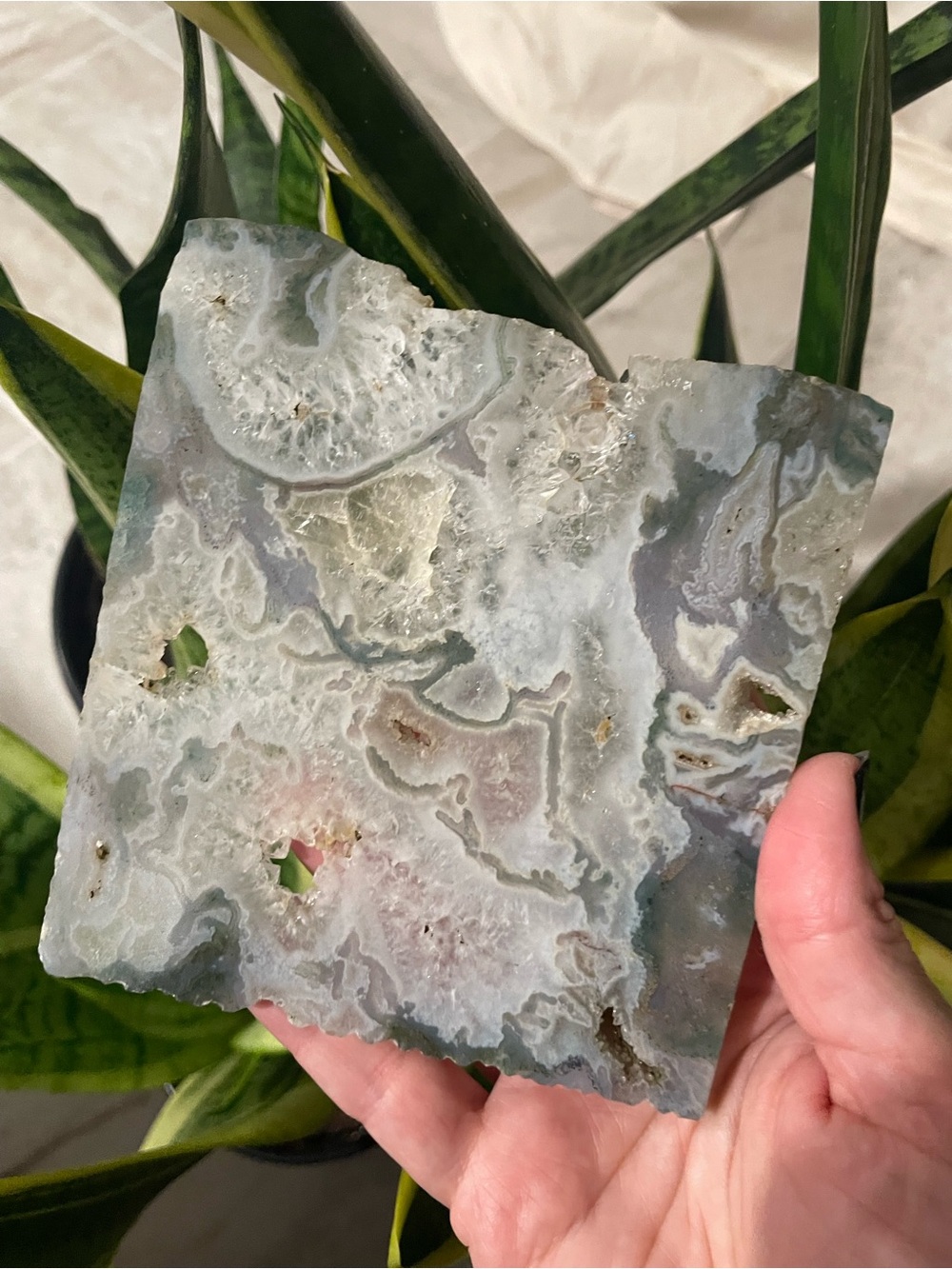 Incredible high grade moss agate polished crystal slab - Picture 6 of 7